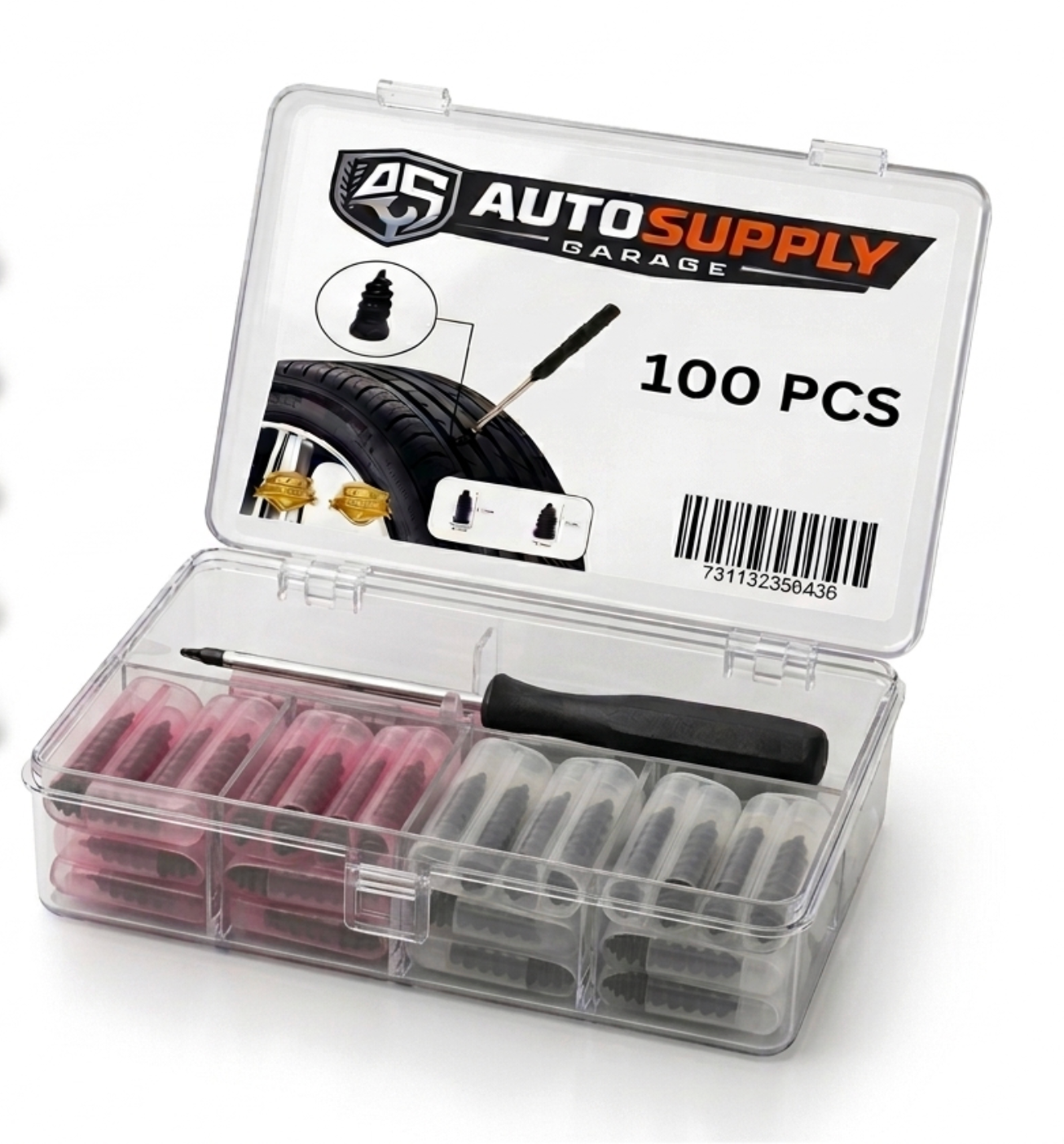 Compact tire plug storage case
